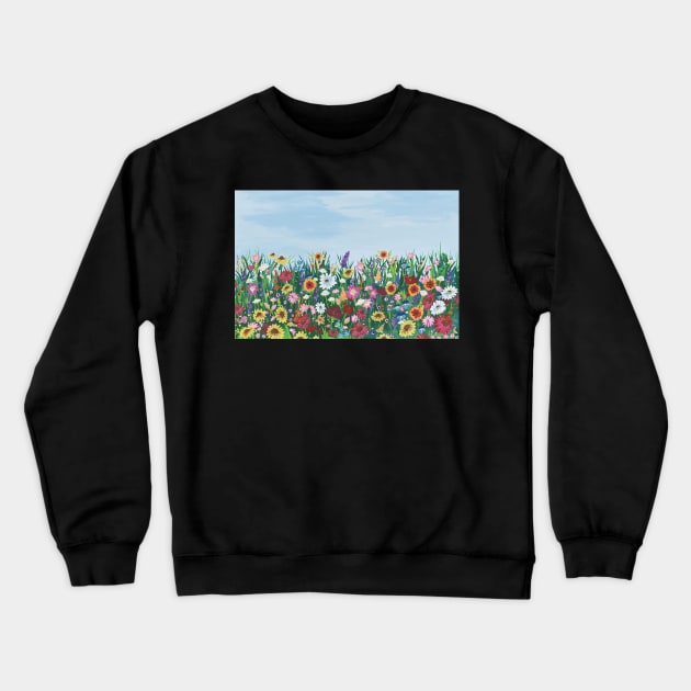 Flower Field Crewneck Sweatshirt by vickykuprewicz